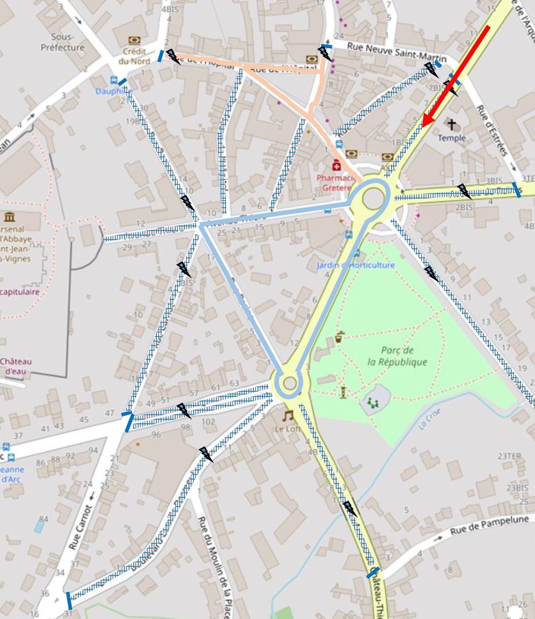 Plan des rues fermees a la circulation trophee clovis 2022